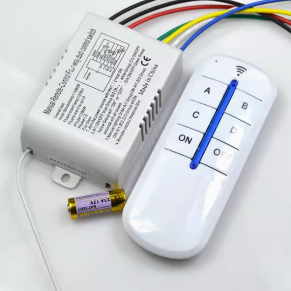 4 Channel Wireless ON/OFF Lamp Remote Control Switch Receiver Transmitter