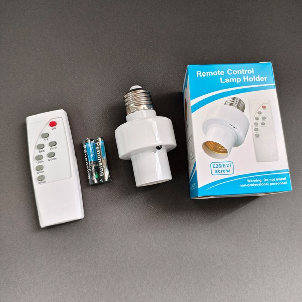 Remote Control E27 Lamp Holder AC85-265V Smart Timing Bulb Base Socket for Downlight Pendant Ceiling Reading Table Night Light