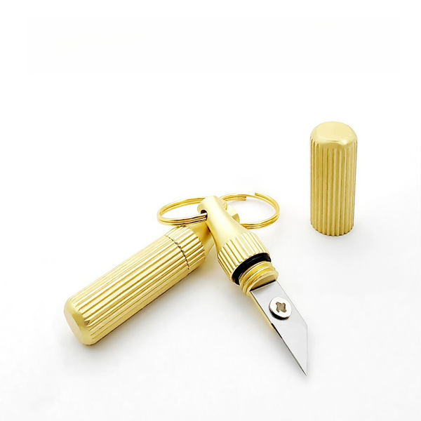 Mini Capsule Pocket Keychain Anti Cutter Portable Tools Keychain Box cutter kits Stationary Scissors